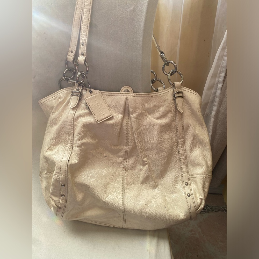 Coach cream colored purse